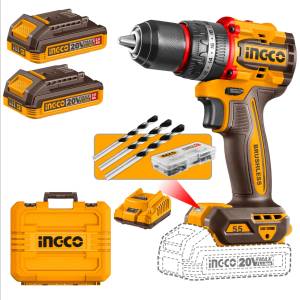 Rotomartillo Atornillador Inalambrico 1/2" 55N 20V 2 Baterias/Cargador Bl Ingco