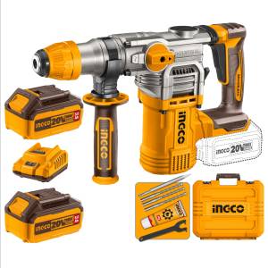 Rotomartillo SDS Plus 20v 11/8" 4.5j 2 bateria/cargador/accesorios BL Ingco