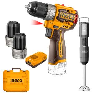 Taladro Inalambrico 1/2" 16V 60Nm 2Bat/Carg/Batidora Bl Ingco