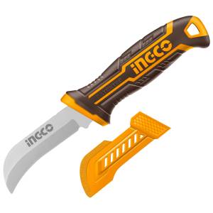 Cuchillo Curvo Para Electricista 8" Mango Con Grip Ingco