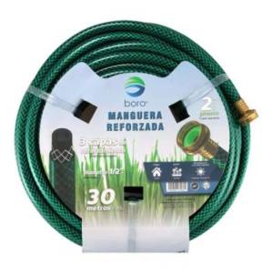 [KX.1/2.020] Manguera jardin 4 capas tramada arm 013mm 1/2" 20mt cnx/metal KX Boro