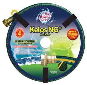 Manguera jardin 4 capas tramada arm 013mm 1/2" 30mt cnx/metal KR Boro