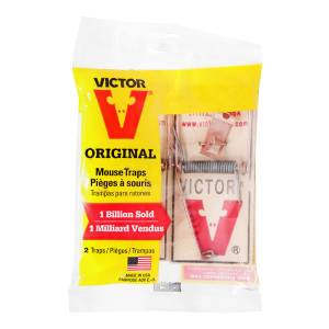 [VIC150] Ratonera de madera chica 2 pack blister Victor