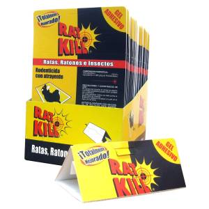 [R207] Ratonera empapelada amarilla chica Rat Kill