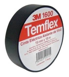 Cinta de aislar 19mm x 18mts negra Temflex 3M