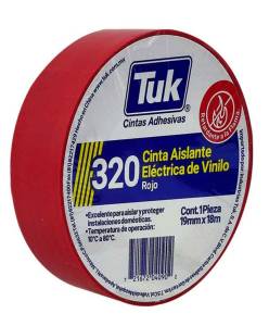 [345018 / 12504] Cinta de aislar 19mm x 18mts roja 320 Tuk
