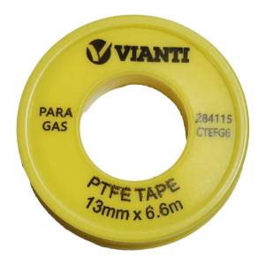 Cinta De Teflon 1/2" X 06Mts Para Gas Vianti
