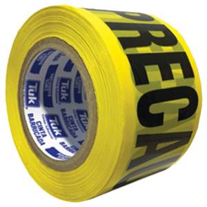 [235991ZN] Cinta delimitadora 75mm x 100 mt amarilla PRECAUCIoN 520 Tuk