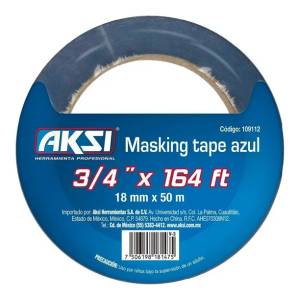 [109114 / 12623] Cinta masking tape 1-1/2" x 50 mt para pintor Azul Aksi