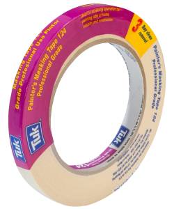 [102403] Cinta masking tape 1/2" x 50 mt para pintor Rosa 124 Tuk