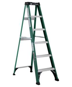 Escalera Tijera Fibra De Vidrio Tipo Ii 05 Peldaños Verde Cuprum