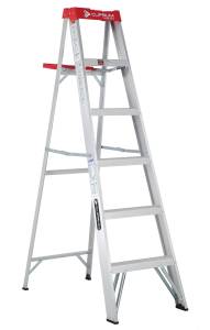 Escalera tijera tipo III con bandeja aluminio 5 peldaños 150 kg c2312-06n CUPRUM