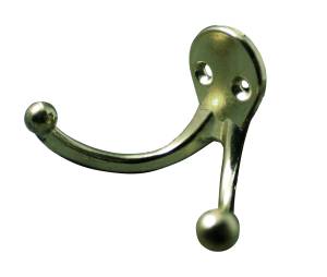 Gancho Perchero Doble Laton Antigua Handy Home