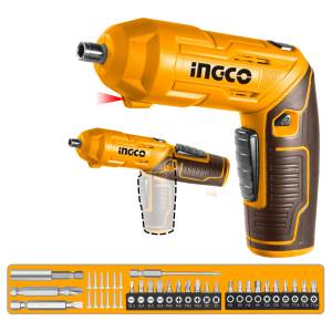 Atornillador inalambrico 4v con 24 accesorios recargable USB C Ingco
