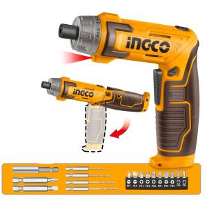 Atornillador Inalambrico 8V Con 17 Accesorios Recargable Usb C Ingco