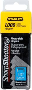 [TRA704T / 17965] Grapa para pistola 06mm 1/4" uso rudo con 1000pz Stanley