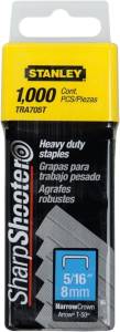 Grapa para pistola 08mm 5/16" uso rudo con 1000pz Stanley