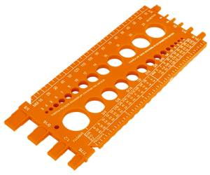 Regleta calibradora de tuercas y tornillos 22cm rgl22 Truper