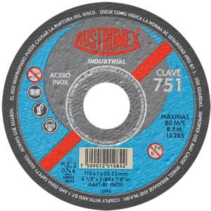 Disco Corte Metal 4-1/2" X 1 Mm X 7/8" Industrial 751 Austromex