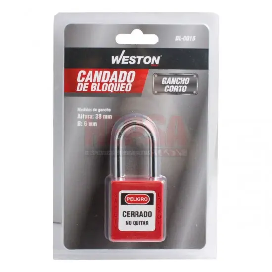 CANDADO DE BLOQUEO 38 MM WESTON (Mostaza)