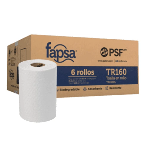 Toalla Rollo Blanca Tro3606 Fapsa 160 Mts Caja 6R
