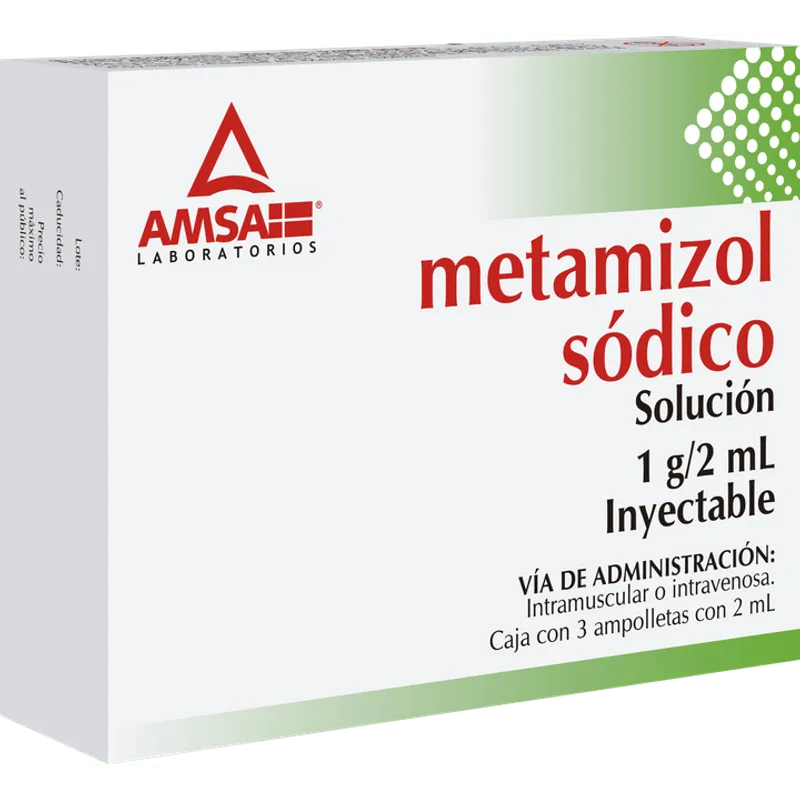 METAMIZOL 2ML Sol. Iny 1g C/3 (METAMIZOL SÓDICO) AMSA
