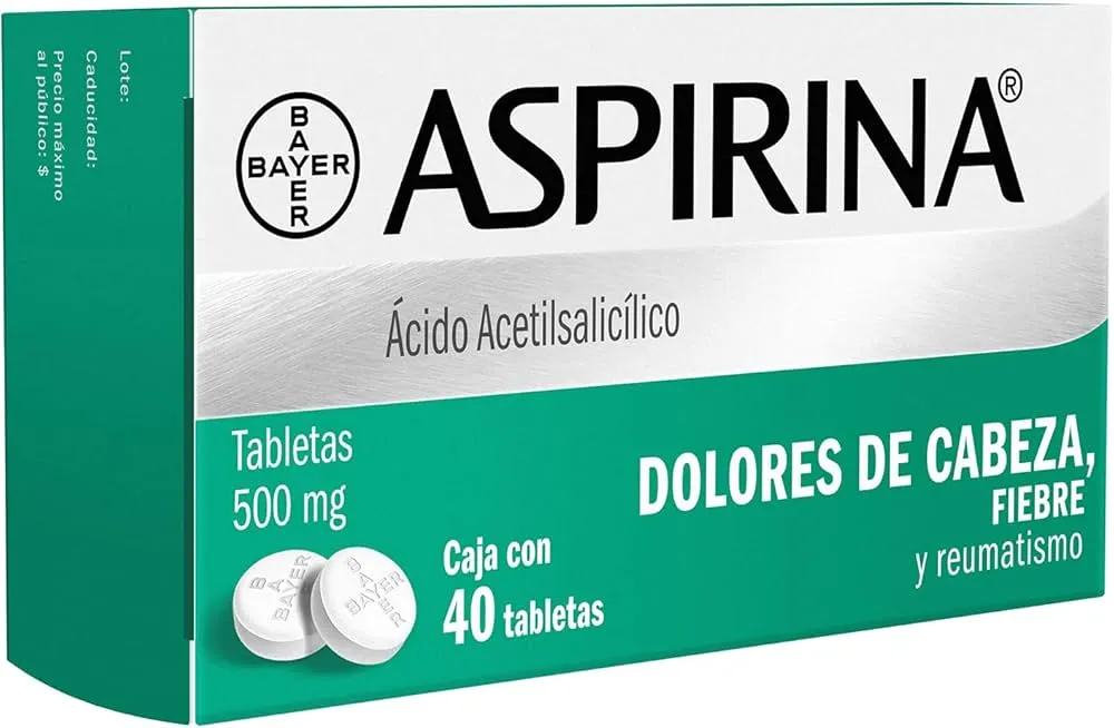 ASPIRINA Tableta 500mg C/40 (ÁCIDO ACETILSALICÍLICO) BAYER