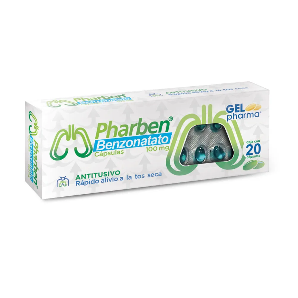 PHARBEN Cápsula 100mg C/20 (BENZONATATO) GELPHARMA