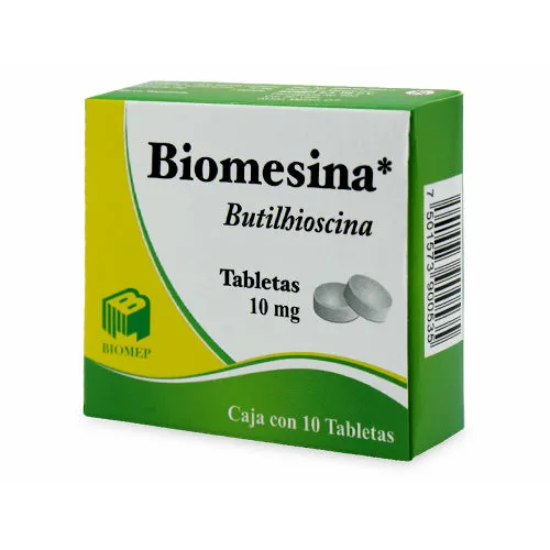 [MED-BIOMESINA-BUTIL-10MG-10-BIOMEP] BIOMESINA Tableta 10mg C/10 (BUTILHIOSCINA) BIOMEP