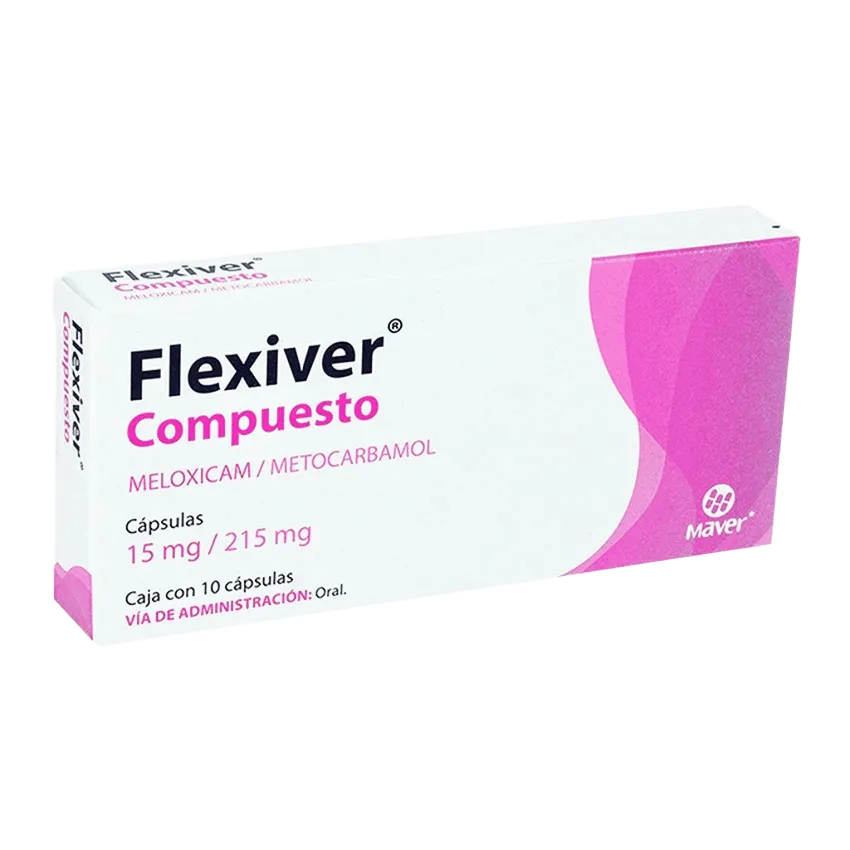 FLEXIVER COM Cápsula 15mg / 215mg C/10 (MELOXICAM, METOCARBAMOL) MAVER