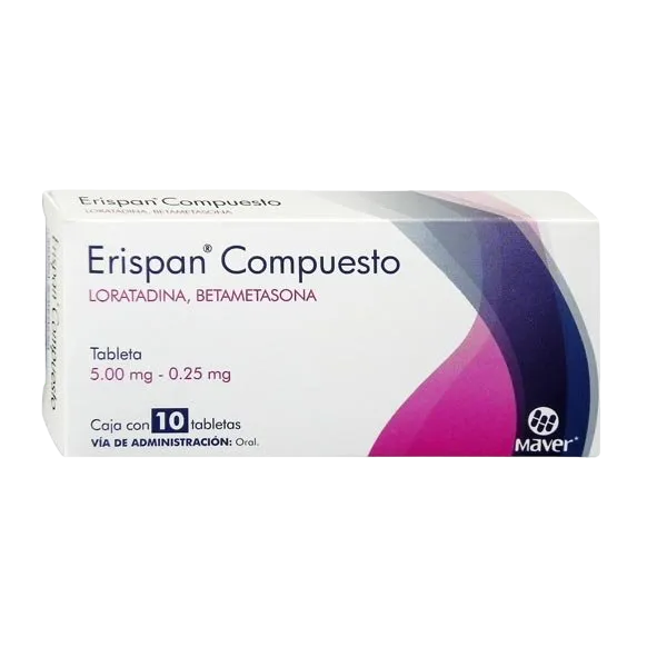 ERISPAN COMP Tableta 0.25mg / 5.00mg C/10 (BETAMETASONA, LORATADINA) MAVER
