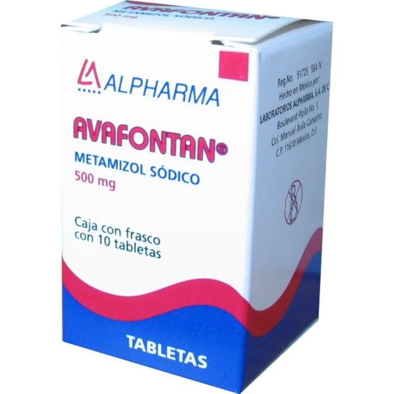 AVAFONTAN Tableta 500mg C/10 (METAMIZOL SÓDICO) ALPHARMA