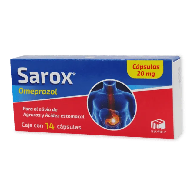 SAROX Cápsula 20mg C/14 (OMEPRAZOL) BIOMEP