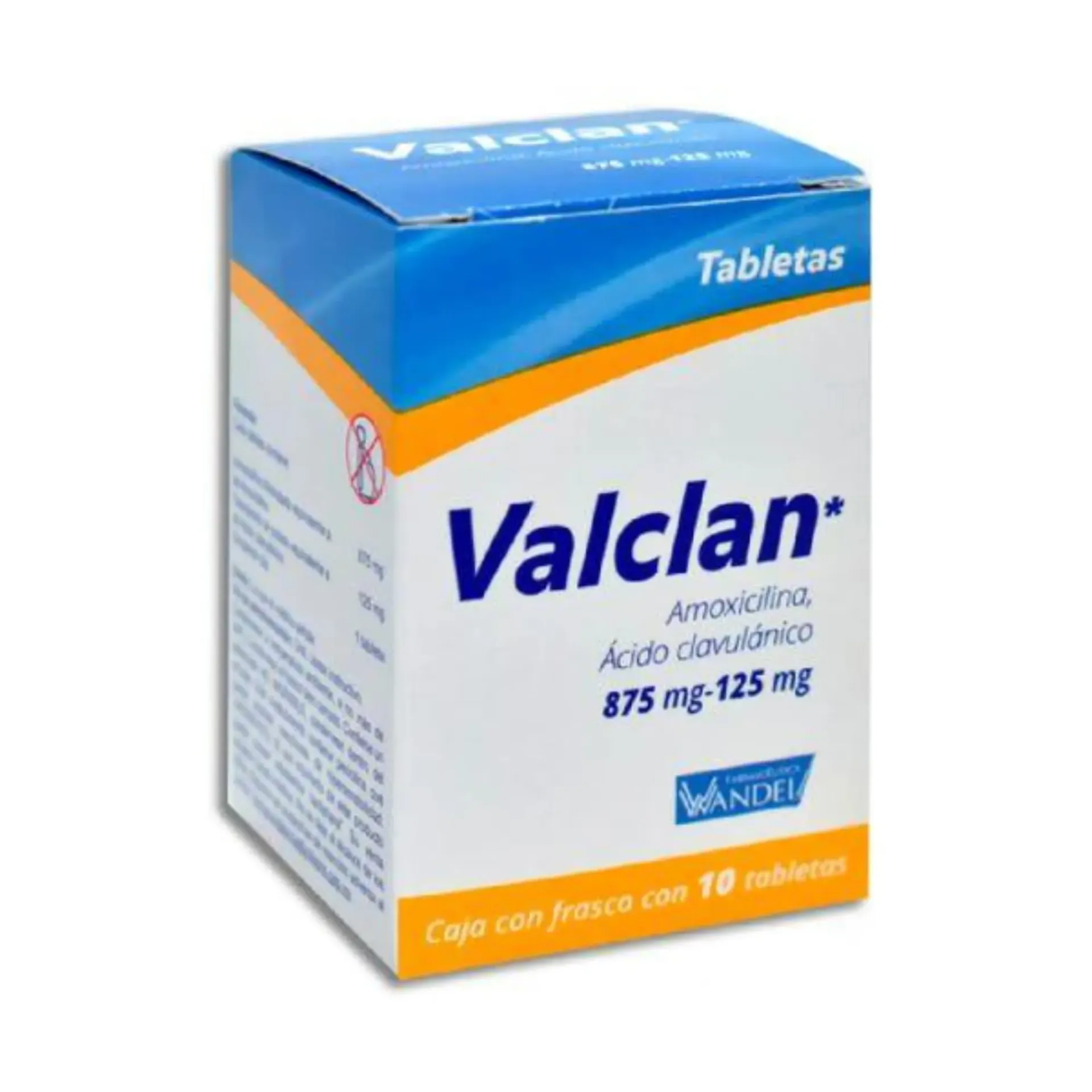 VALCLAN Tableta 875mg / 125mg C/10 (ACIDO CLAVULANICO, AMOXICILINA) WANDEL