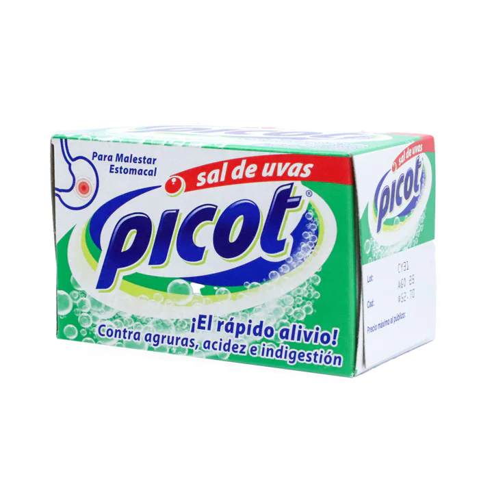 PICOT SAL DE UVAS SOBRES Efervescentes C/10 (ACIDO CITRICO, ACIDO TARTARICO, BICARBONATO DE SODIO) RECKITT