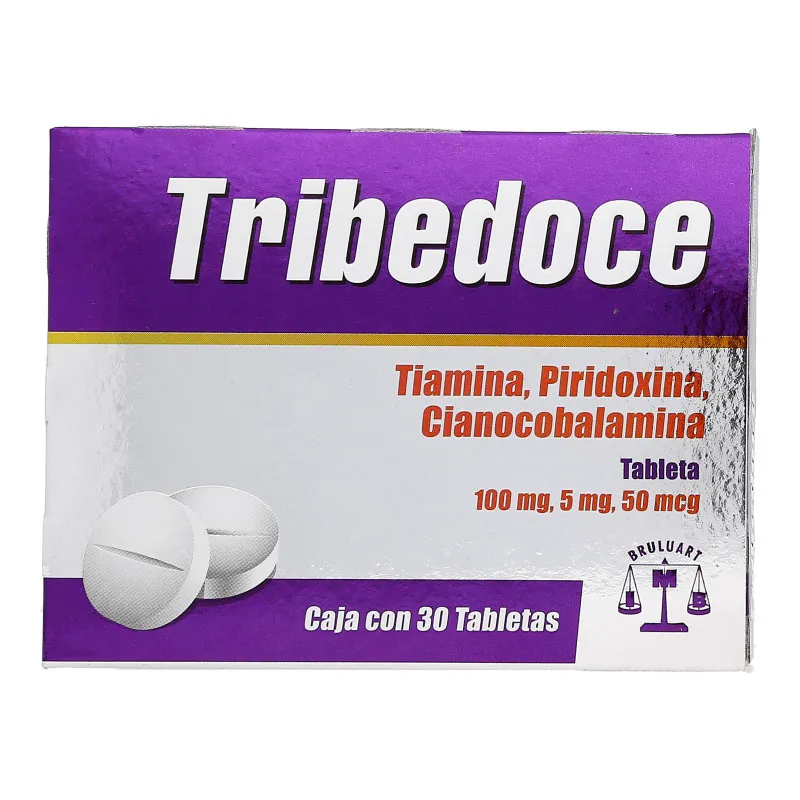 TRIBEDOCE Gragea C/30 (CIANOCOBALAMINA, PIRIDOXINA, TIAMINA) BRULUART