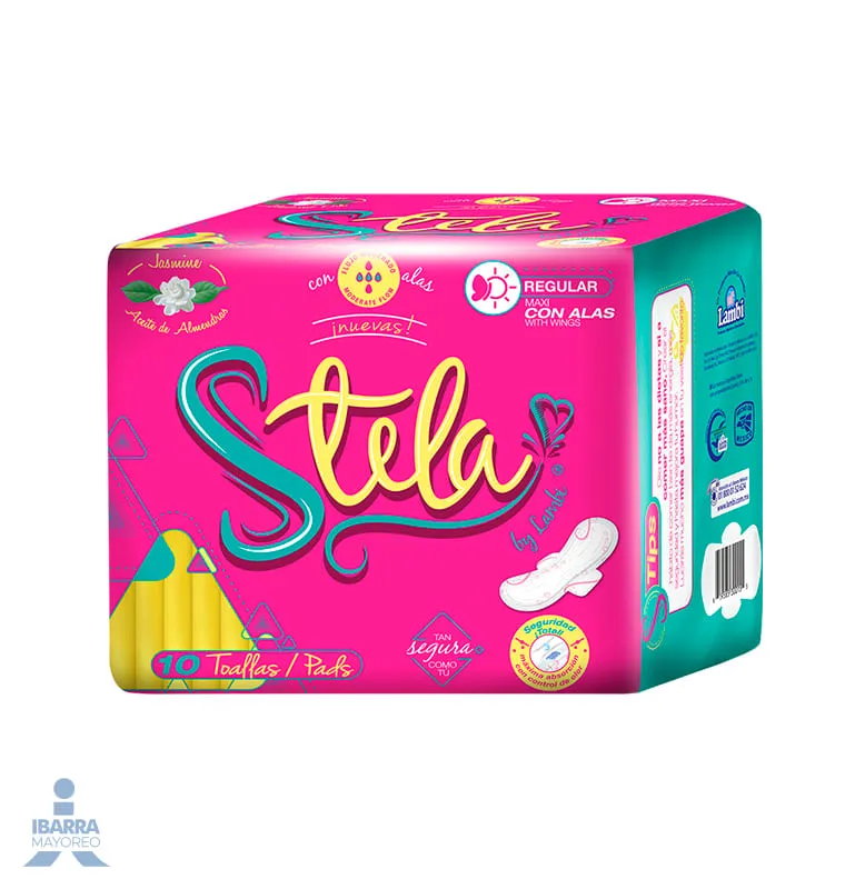 TOALLA FEMENINA NORMAL STELA C/ALAS Toalla C/10 LAMBI