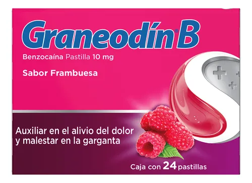 [FAR-RES-GRA-FRA] GRANEODIN B 10 MG CON 24 PASTILLAS SABOR FRAMBUESA
