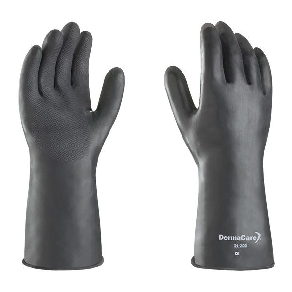 Guante Negro de Látex Resistente a Ácidos