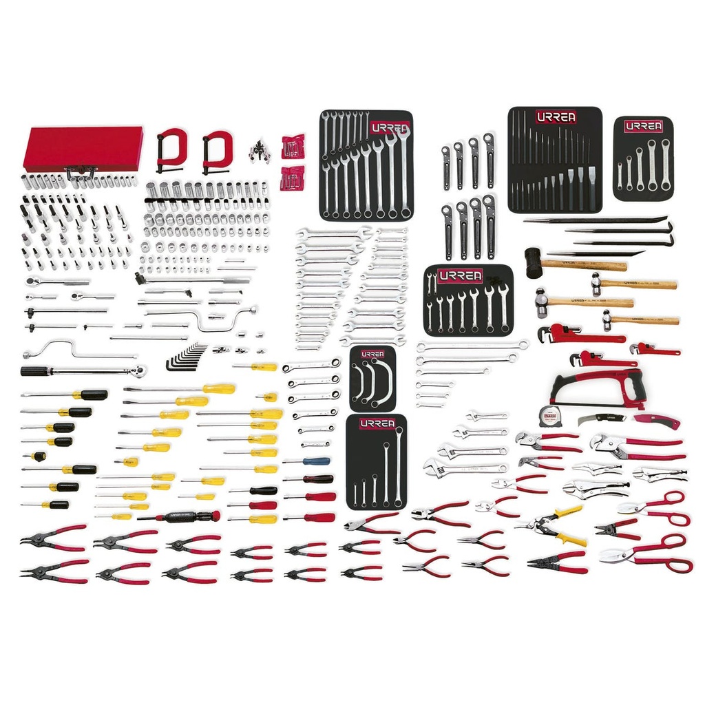 Juego maestro industrial combinado 398 piezas, sin gabinete Urrea