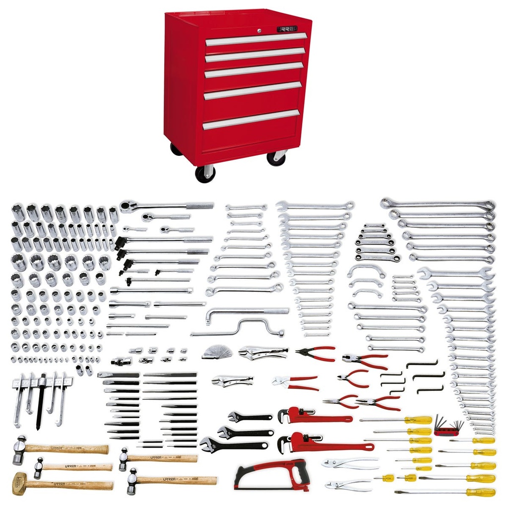 Juego maestro industrial en pulgadas 270 piezas, con gabinete EX27M5 Urrea