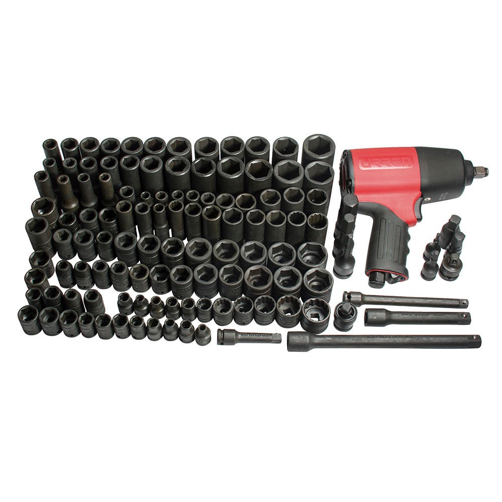 Juego intermedio industrial impacto combinado 118 piezas, sin gabinete Urrea