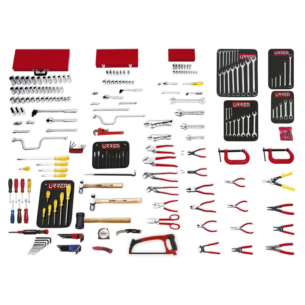 Juego intermedio industrial en pulgadas 214 piezas, sin gabinete Urrea