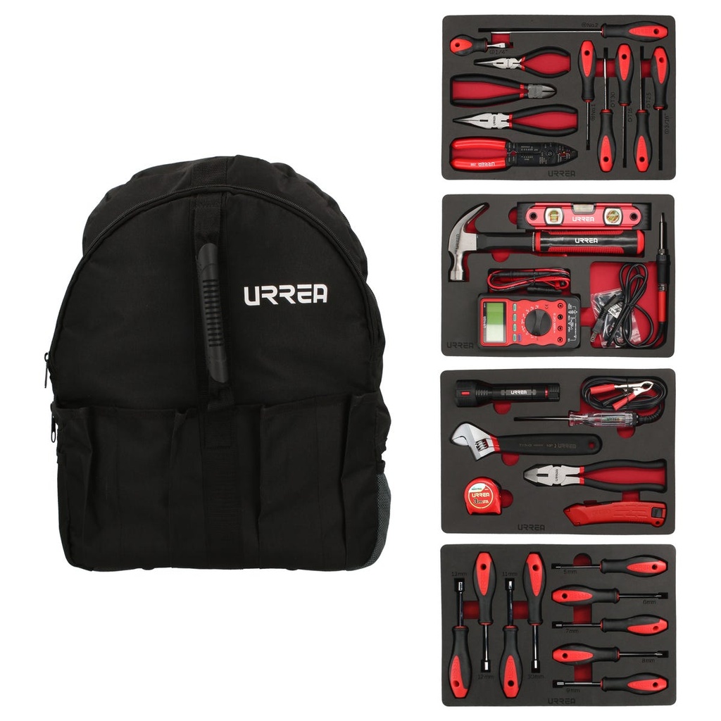 Juego combinado de herramientas para eléctrico 31 piezas, con mochila Urrea