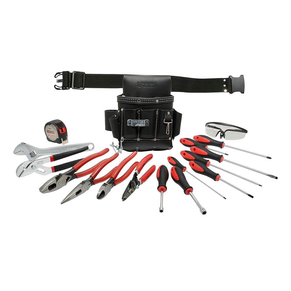 Juego combinado de herramientas para electricista 17 piezas, en portaherramientas Urrea