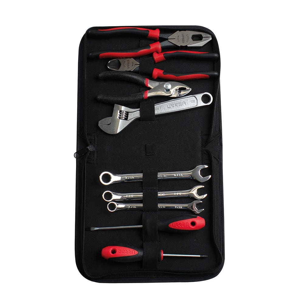 Juego combinado de herramientas 9 piezas, con portafolio Urrea