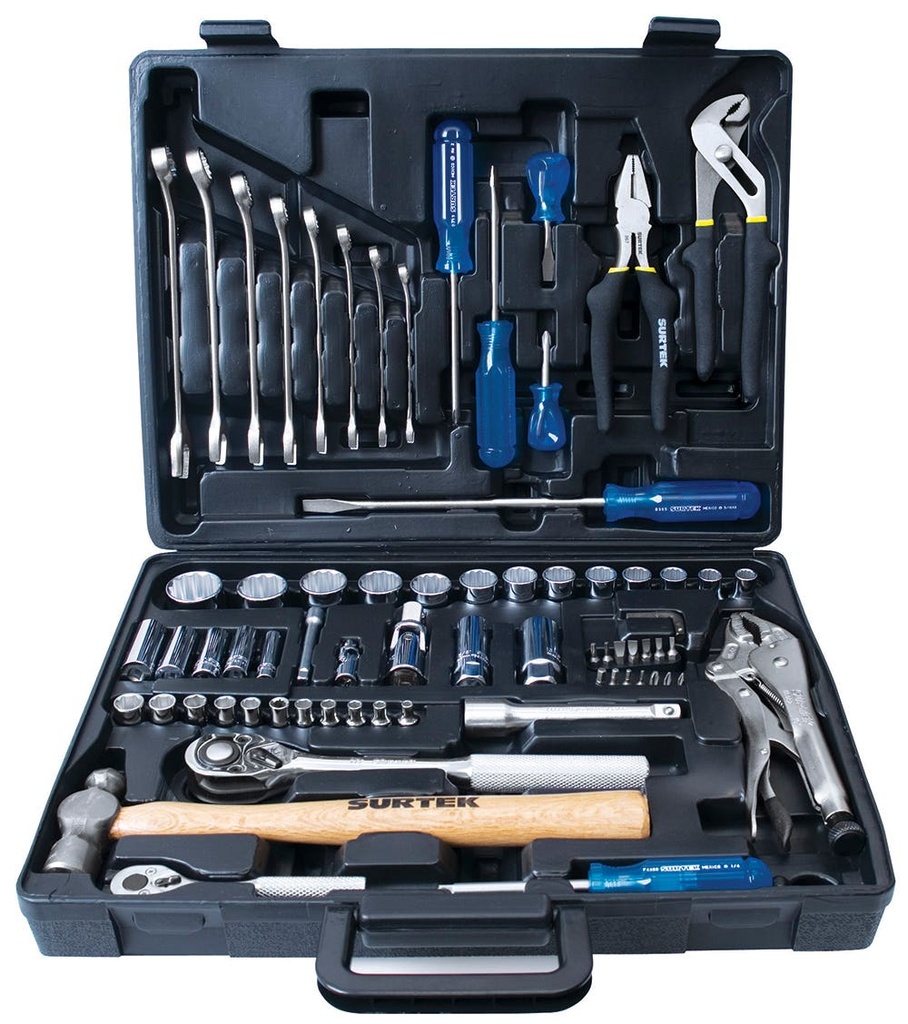 Juego combinado de herramienta métrico 70 piezas, estuche plástico Surtek