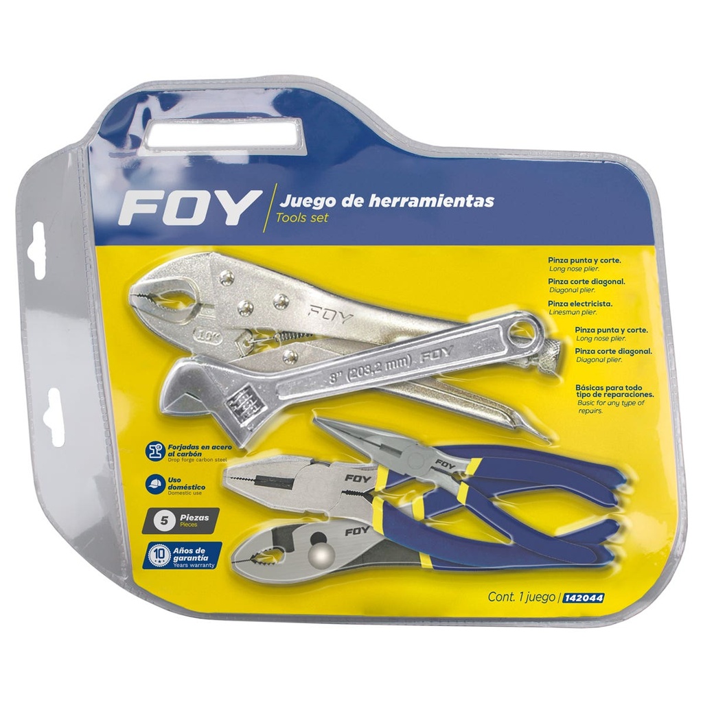 Juego combinado de herramienta para mecánico, 5 piezas Foy