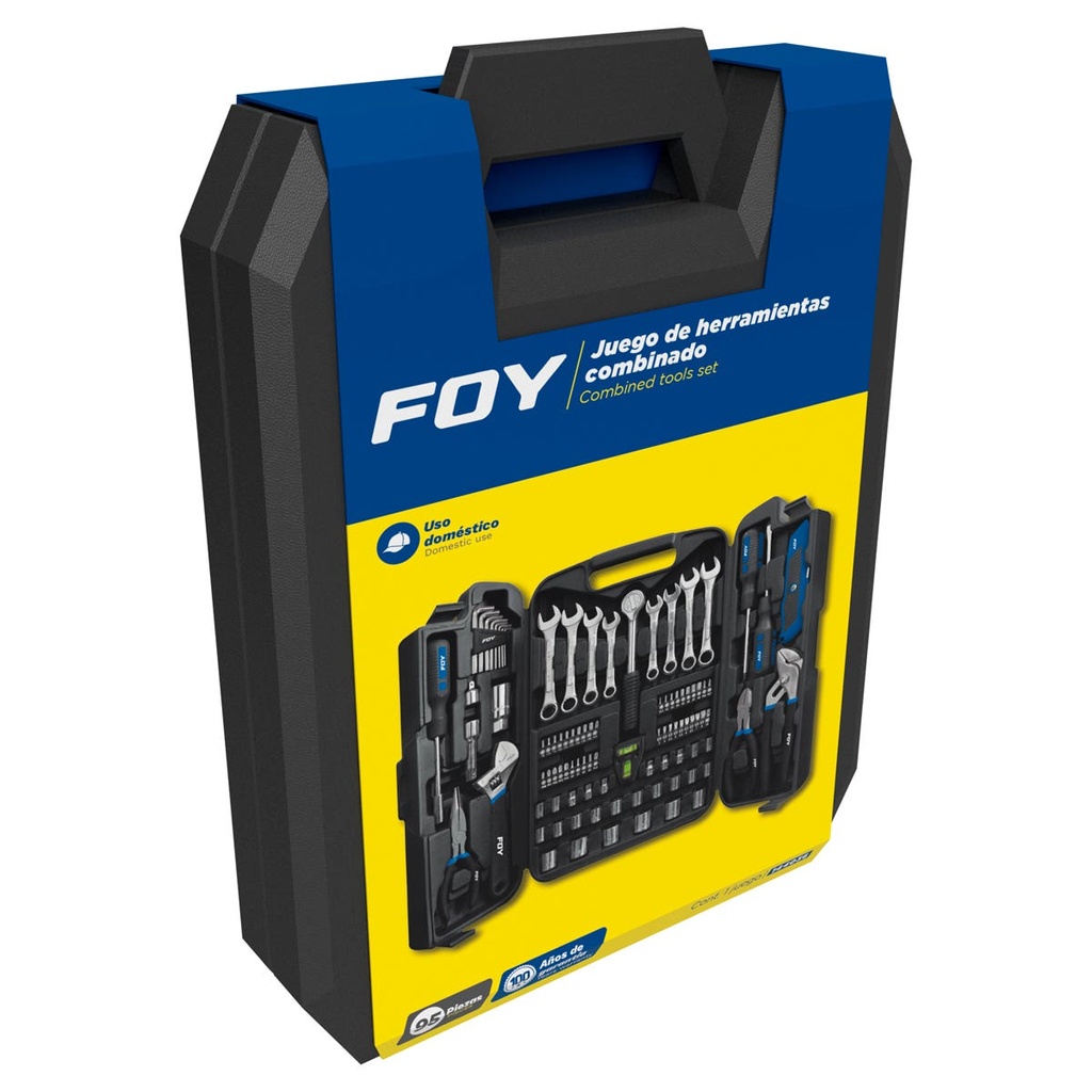 Juego combinado de herramienta 95 piezas, con estuche plástico Foy