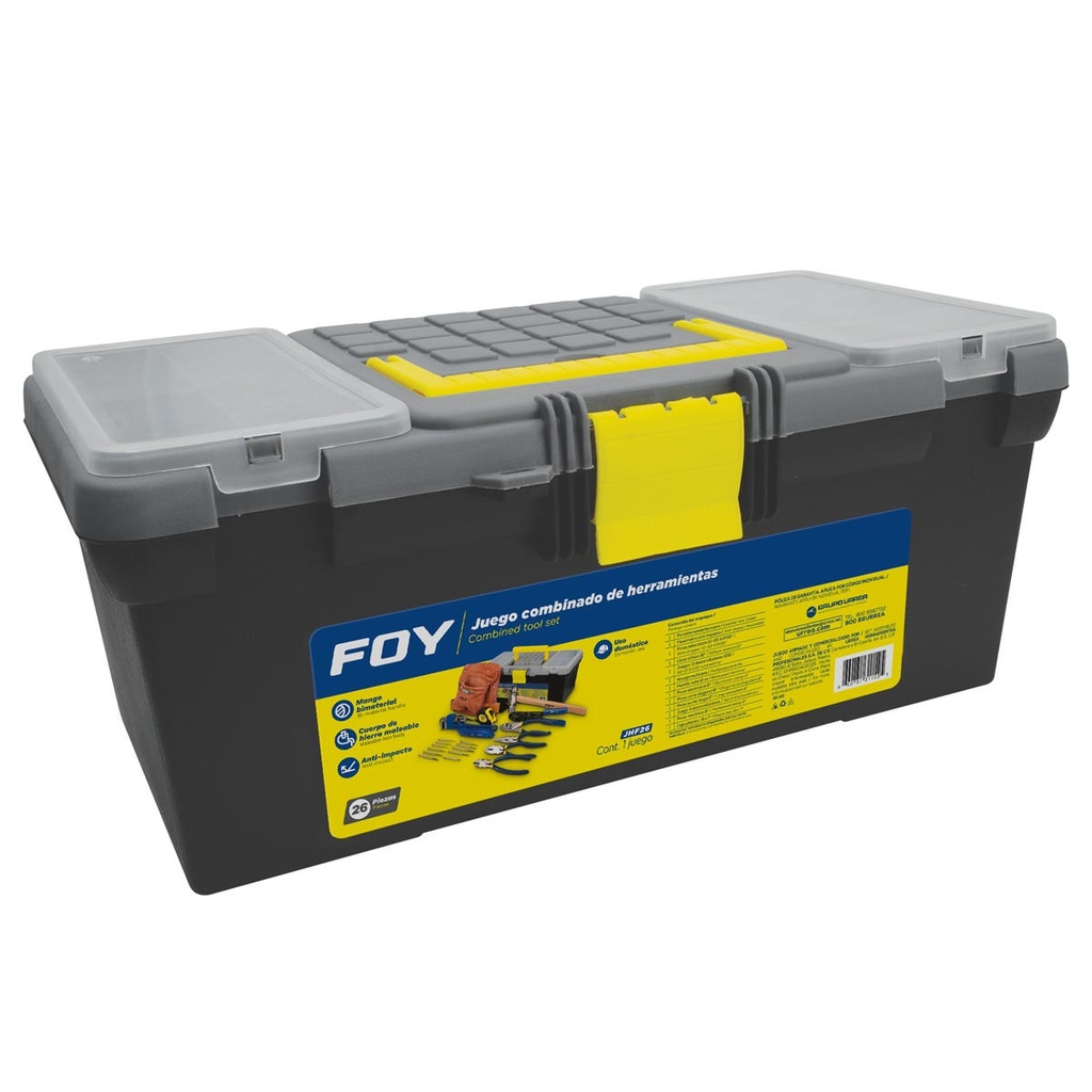 Juego combinado de herramienta 26 piezas, con caja plástica Foy